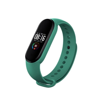 Браслет силиконовый однотонный Mi Band 3/4 (темно-зеленый)